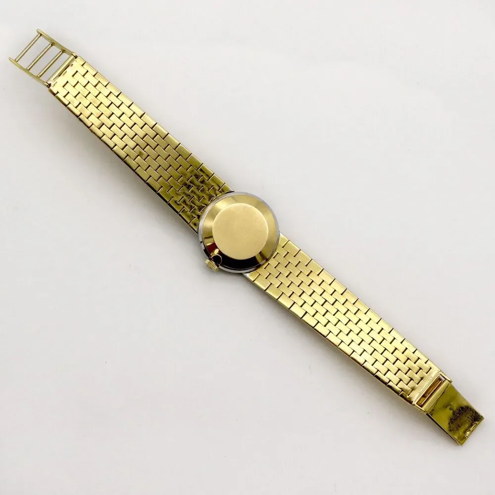 Omega 18K Gold Diamond Bracelet Watch 1970s